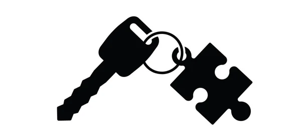 Значок Головоломки Пиктограмма Ключи Мультяшной Машины Значок Логотип Автомобиля Поддержка — стоковый вектор
