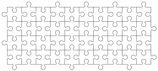 Puzzle Kawałki Połączenia Wzór Linii Puzzle Kawałki Ikony Lub Piktogramu — Wektor stockowy