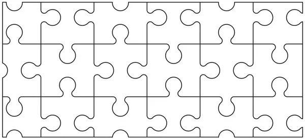 Puzzle Kawałki Połączenia Wzór Linii Puzzle Kawałki Ikony Lub Piktogramu — Wektor stockowy