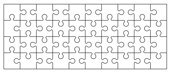 Puzzle Kawałki Połączenia Wzór Linii Puzzle Kawałki Ikony Lub Piktogramu — Wektor stockowy