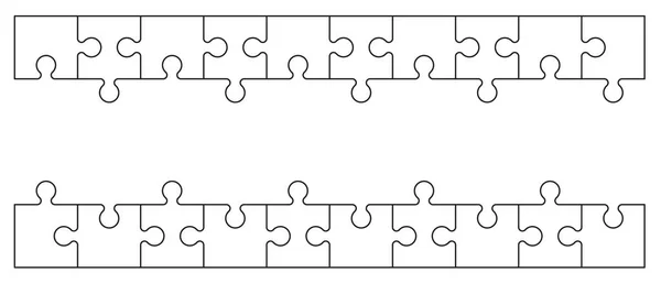 Παζλ Κομμάτια Γραμμή Σύνδεσης Μοτίβο Εικονίδιο Παζλ Κομμάτια Εικονόγραμμα Περίγραμμα — Διανυσματικό Αρχείο