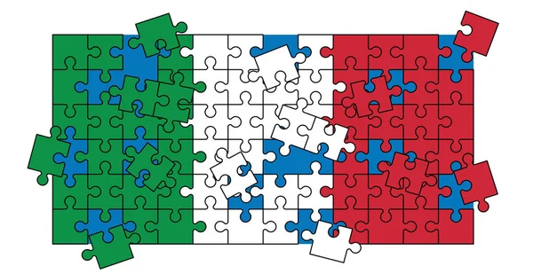 Кусочки Пайеток Festival Italy Лазурно Голубой Иконка Пиктограмма Italia Puzzle — стоковый вектор