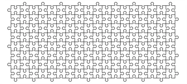 Legpuzzel Stukjes Verbindingslijn Patroon Puzzelstukjes Pictogram Pictogram Cartoon Vector Overzicht — Stockvector