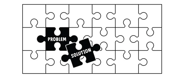 Slogan Oplossing Probleem Oplossing Probleem Idee Symbool Puzzelstukjes Verbinding Zakelijk — Stockvector