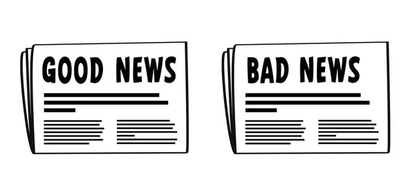 Greet News Cartoon Stickman Good News Bad News Vector Stick — Stock Vector