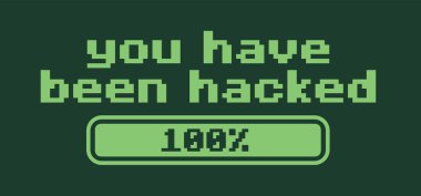 Hacklenmişsin. Vektör hacker simgesi ya da pictogram. Klavye kaydedicisi, siber güvenlik konsepti. Teknoloji verileri. Melez, savaş, DDoS saldırısı. Siber savaş. Hackerlar, suçlular. Giriş ve parola. Dijital. 