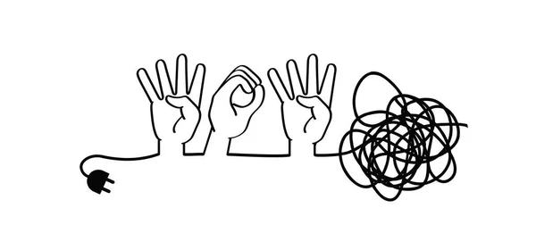Сторінку Мови Глухих Знаків Знайдено Помилка 404 Оффлайн Онлайн Або — стоковий вектор