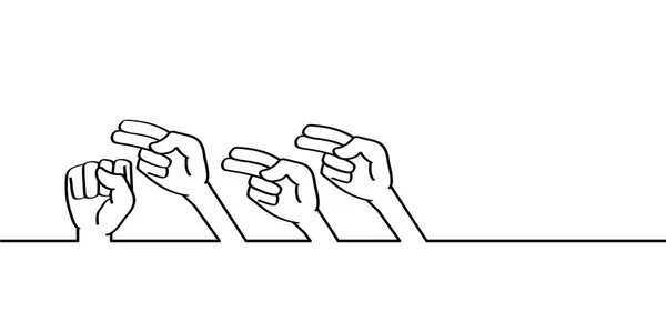 Hluchý Znakový Jazyk Ztlumit Buďte Prosím Zticha Nebo Ticho Rukou — Stockový vektor