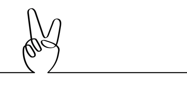 Sign Language Peace Finger Fingers Freedom Peace Day Symbol Vector — ストックベクタ