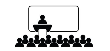 Çizgi film ustası iş adamı ya da sunumla temsil edilen öğretmen. Çubuk adam ya da iş adamı tahtayı işaret ediyor. Eğitim sınıfı, sunum simgesi ya da resim ile tanışma. öğrencilerin fikri.