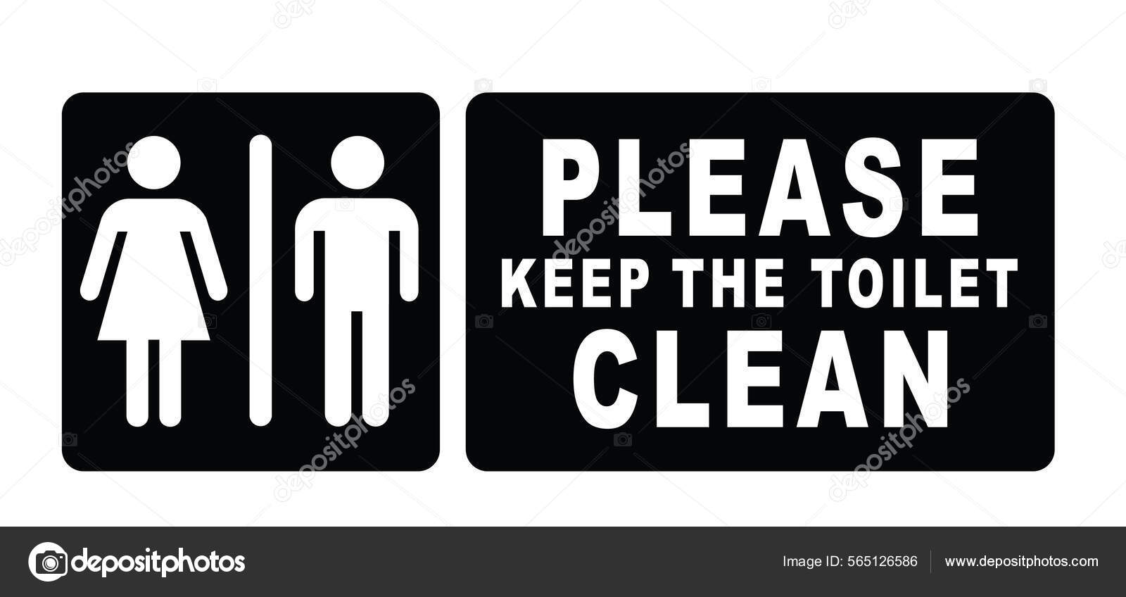Please Keep Toilet Clean Icon Pictogram Toilets Seat Label World vector