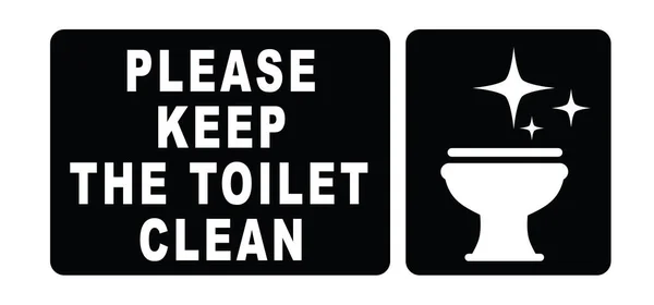 Please Keep Toilet Clean Icon Pictogram Toilets Seat Label World — Vector de stock