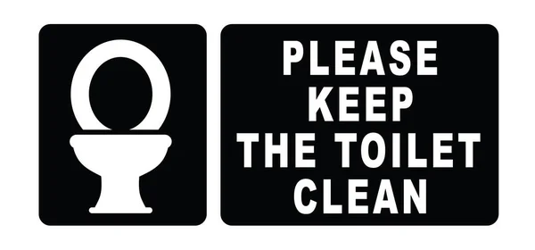 Пожалуйста Держи Туалет Чистым Значок Унитаза Пиктограмма Туалетная Этикетка Сидения — стоковый вектор