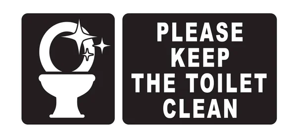 Παρακαλώ Κρατήστε Την Τουαλέτα Καθαρή Εικονίδιο Εικονόγραμμα Ετικέτα Καθίσματος Τουαλέτας — Διανυσματικό Αρχείο