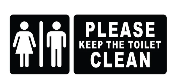 Please Keep Toilet Clean Icon Pictogram Toilets Seat Label World — Vector de stock