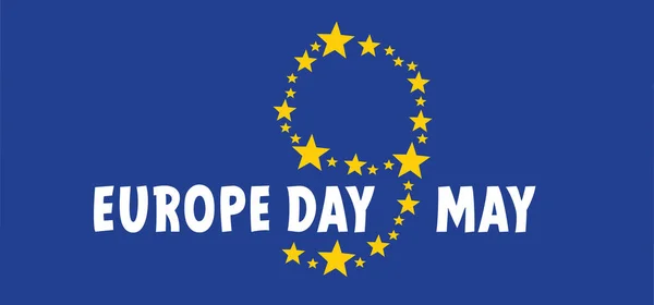 Mai Journée Europe Calendrier Vectoriel Dessin Animé Mai 1950 Marque — Image vectorielle