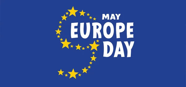 May Europe Day Vector Cartoon Calendar May 1950 Marks Unification — ストックベクタ
