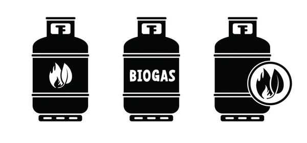 Cartoon Propane Bio Gas Cylinder Fire Flame Icon Logo Vector — Archivo Imágenes Vectoriales