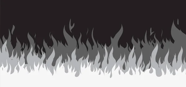 Alevler içinde. Gri, siyah alevler. Çizgi film, yangın ya da alev işareti. Ateş deseni çizildi. Komik vektör flamme simgesi. Çekim ateşi, şenlik ateşi, kamp ateşi afişi. Meşale alevi. Cehennemin ateşi. İtfaiyecinin işi..