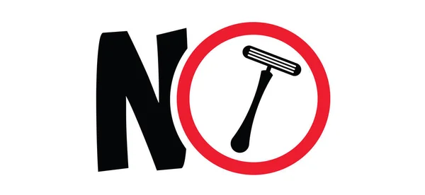 Razor Holder Rozor Blade Sign Vector Forbidden Use Shaving Razor — Vector de stock