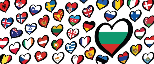 Bulgaria Bulgarian Flag Different Countries Flags Heart Flags Logo Europe — стоковий вектор