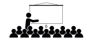 Sunum ekranı asılıyor. Boş tahta ya da reklam panosu. Sinema, sinema, oyunlar ve toplantılar için ekran projektörü. Vektör ekran işareti. Okul veya iş görüşmesi için eğitim boş tuval çerçeve çerçevesi