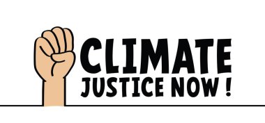 Slogan iklim adaleti. Protesto, İklim Adaleti Şimdi! (CJN! İklim adaleti için kampanya yürüten küresel bir ağ ve organizasyon koalisyonu. Hemen harekete geç, iklim değişikliği. Küresel ısınmayı durdur. Co2