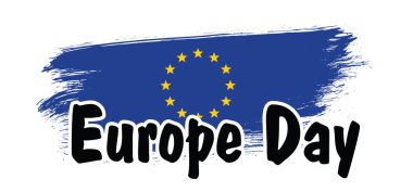 Anma Günü, 9 Mayıs, Avrupa Günü. Vektör karikatür takvimi. 2. Dünya Savaşı 'ndan sonra 9 Mayıs 1945' te Avrupa 'nın birleşmesi ilan edildi. Avrupa Birliği 'nin yıldönümü. Avrupa bayrakları ve yıldızlar. 