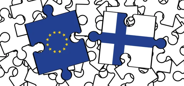 Yapboz parçaları. Finlandiya 'ya, Avrupa Birliği ve Nato' ya hoş geldiniz. Müttefik Finlandiya bayrağına katılmak için. Dayanışma, Ukrayna, Rusya çatışması. Saldırganlık, askeri saldırı, savunma. Anlaşma, ticaret anlaşması ve üyelik.