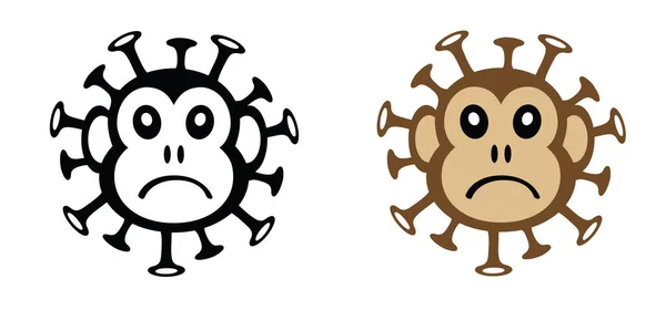Kreslený Opičí Virus Nebo Opičí Neštovice Virus Patří Rodu Orthopoxvirus — Stockový vektor