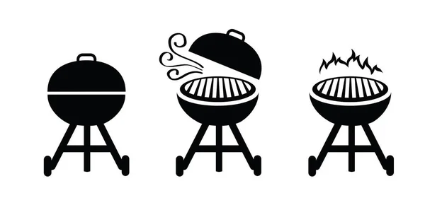 Cartoon Bbq Saucisse Bratwurst Burgers Barbecues Vectoriels Avec Flamme Feu — Image vectorielle