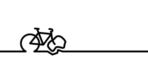 Pessoa Caindo Ícone Bicicleta Sinal Desenho Animado Bicicleta Caindo Perigoso — Vetor de Stock