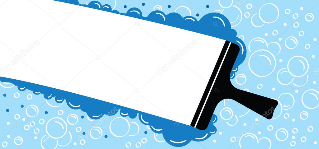 Window cleaning glass service, cleaning and maintenance. Windows cleanings tool line icon or logo. Cartoon washes, hygiene vector. Washing glass with a squeegee icon or symbol. Clean or cleanup tools.