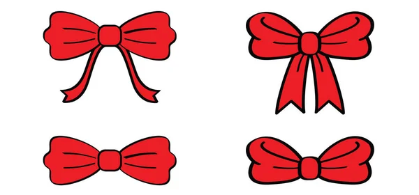 Desenhos Animados Padrão Linha Laço Fita Bowtie Cômico Gravata Fitas — Vetor de Stock