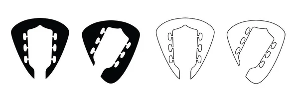 Choix Guitare Tête Guitare Bande Dessinée Cou Guitare Musique Rock — Image vectorielle