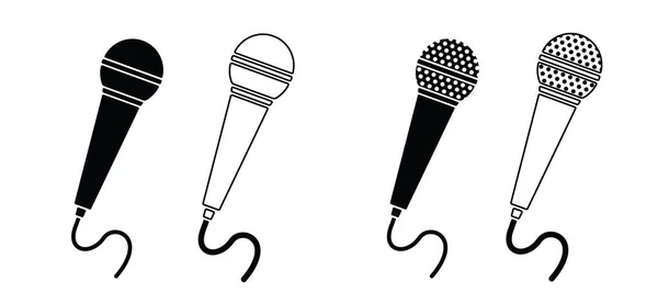Hable Sonar Icrophone Símbolo Logotipo Pictograma Línea Microfoon Dibujos Animados — Vector de stock