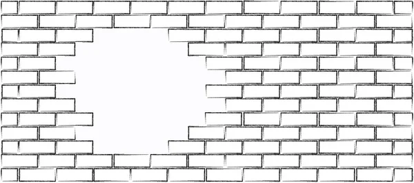 Grunge Empty Background Brick Wall Side View Funny Vector Block — Stockvektor