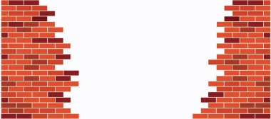 Grunge, boş arka plan tuğla duvar kenarı görüntüsü. Doku afişi ya da duvar kağıdı için komik vektör bloğu taşı. Şehir tabelası. Tuğla desenli, pürüzsüz. Ev ya da ofis için arka plan. 