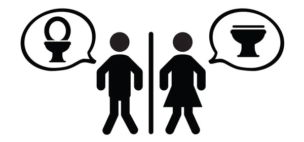 Cartoon Stick Figuren Stickman Toilet Logo Toiletten Toiletten Voor Mannen — Stockvector