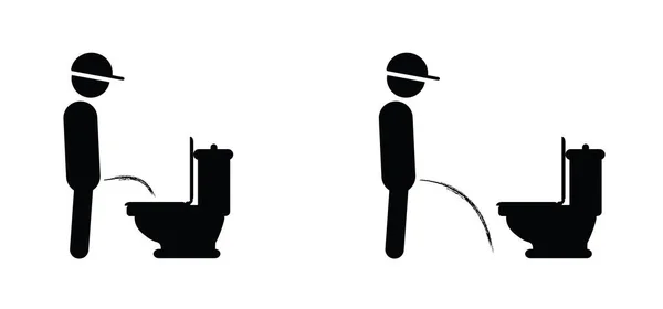 Cartoon Stick Figures Stickman Toilet Logo Restroom Bathroom Man Woman — Stock Vector