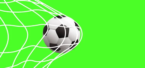 Green Screen Chromakey Ball Goal Soccer Football Grass Field Vector — Wektor stockowy