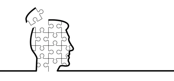 Testa Faccia Puzzle Pezzi Giornata Mondiale Dell Alzheimer Persone Che — Vettoriale Stock