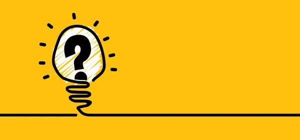 Cartoon Hersenen Elektrische Lamp Idee Met Vraagteken Veelgestelde Vragen Business — Stockvector