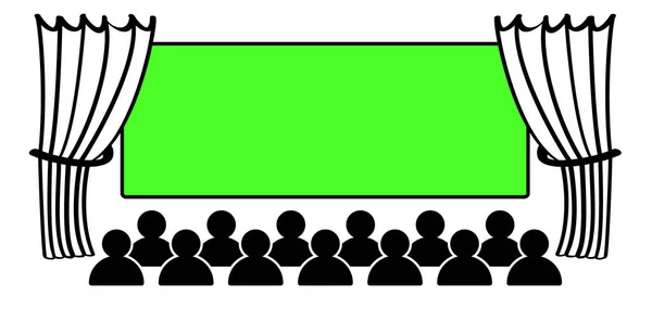 Chromakey Зелений Екран Порожня Дошка Або Рекламний Щит Мультфільм Представлений — стоковий вектор
