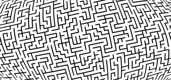 Utbildningslogik Labyrint Linje Svart Fyrkantig Labyrint Vektor Hitta Vägen Labyrintgåta — Stock vektor