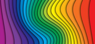 CMYK veya RGB renk tekerlek dalgası. Gökkuşağı çizgileri arka plan siyan, morumsu, sarı ya da siyah spektrum gradyanı. Baskı hattı desenli pankart. yazıcı satırları