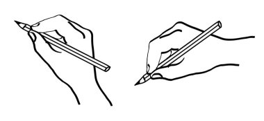 El ele tutuşan kalem, çizgi deseni. Satır çizimi fırçaları Simge simgesi işaret işaretlerini düzenler Pastel Kalem sembolü gevşek düzenlenmiş grungy graphit noktası ana hatları. Neredeyse geldik.