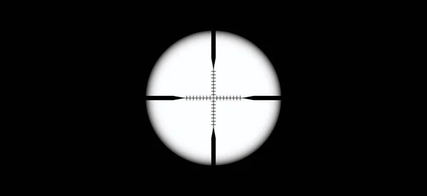 狙击手的射程 十字勋章 在中间的观点 狙击手区域图案步枪范围符号或图标 十字形象形文字 步枪目标 — 图库矢量图片