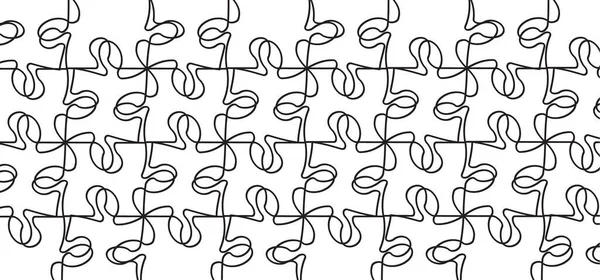 ジグソーパズルピース接続ラインパターン パズルピースアイコンやピクトグラム 漫画のベクトルアウトライン 自閉症の認識のロゴやシンボル ダブルプレートのパズル チームワークの概念 音楽記号 ゲーム Print — ストックベクタ