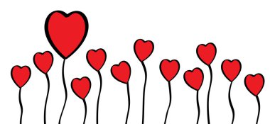 Kalp sembollü aşk bayrağı. 14 Şubat Sevgililer Günü 'nde Sevgililer Günü' nde, Sevgililer Günü 'nde ya da romantik bir günde, düğün tabelaları Vector Anneler Günü ya da Kadınlar Günü tabelasında. Aşk Yüreği Ay logosu. Bahar zamanı.